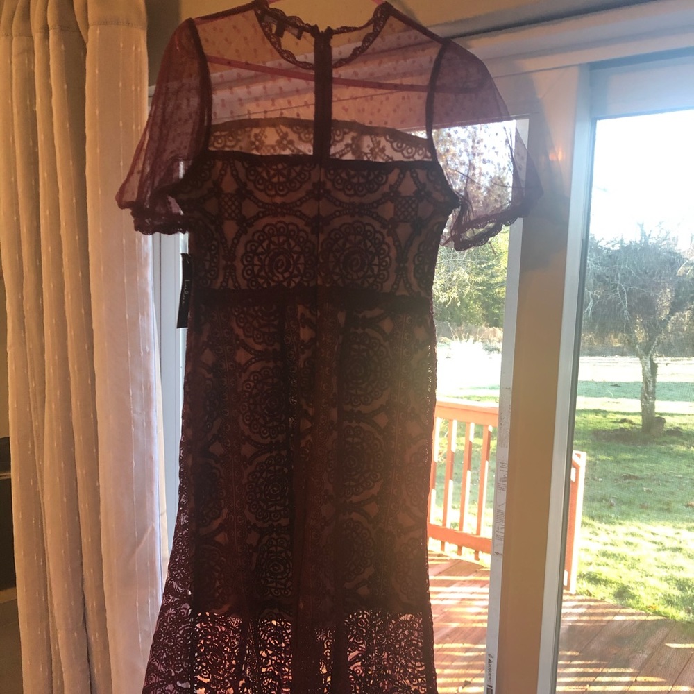 Beautiful burgundy lace dress